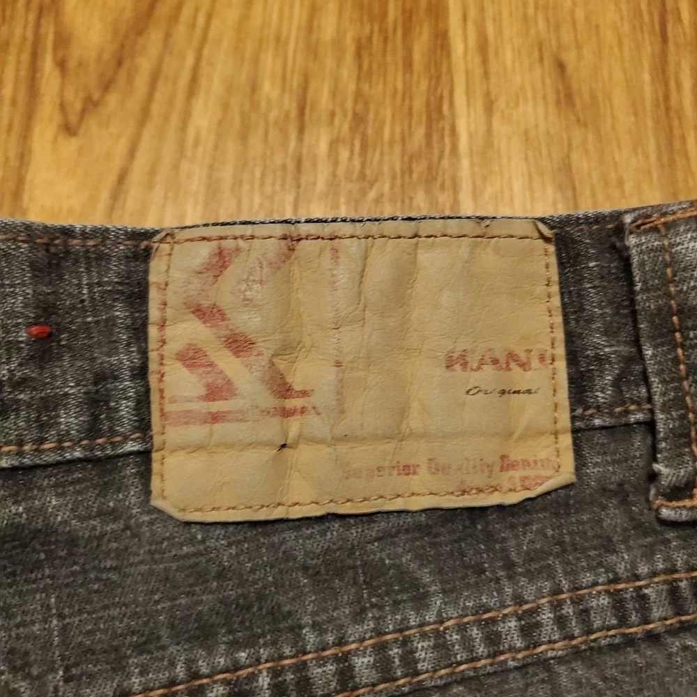 Vintage 90s Karl Kani Jeans Men 38x33 Black Baggy‎ Wide Leg Carpenter Hip Hop